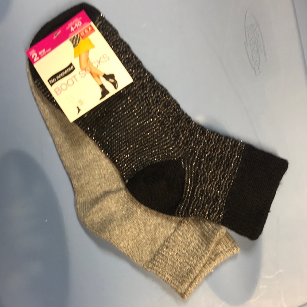 Black and Gray Ankle Socks Knitted Hosiery